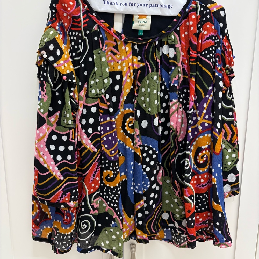 FARM Rio Women's Colorful Abstract Blouse - Picture 1 of 4